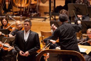 Thomas Hampson performing with orchestra in Basel, 7:50pm, 5/12/11. Photo by Chris Lee